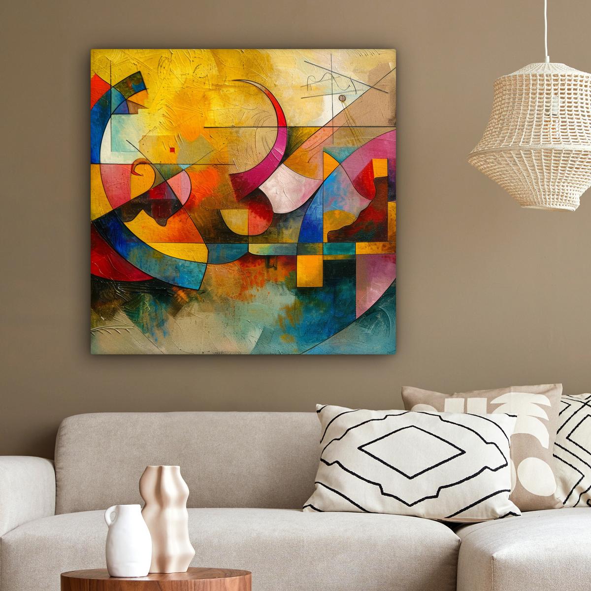 LEINWANDBILD Kunst - Abstrakt - Modern Deko Groß 90x90 cm - Gelb, Textil (90/90cm) - MuchoWow