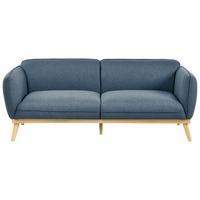 3-SITZER-SOFA Stoff Blau Ljung - Hellbraun, Textil (210/82/82cm) - Beliani