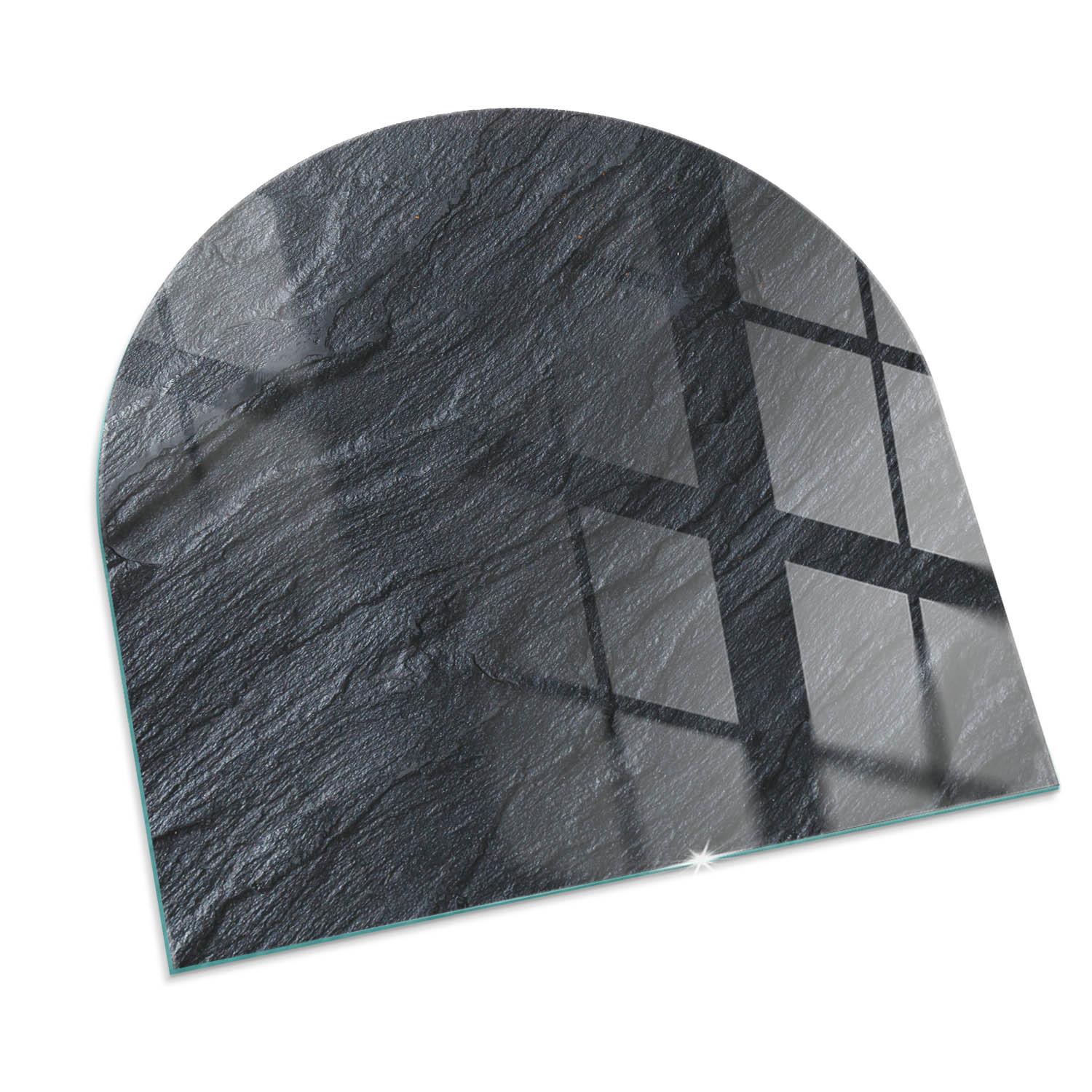 GLASPLATTE für Kamin 100x100 cm - Schwarz, Glas (100/100/0.4cm) - TULUP