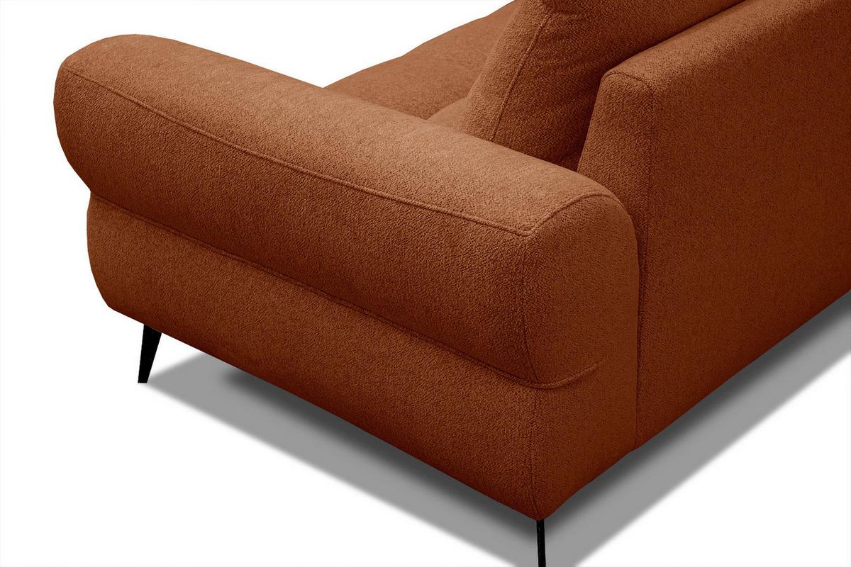 ECKSOFA SALVINI 4-Sitzer, dunkelorange - Dunkelorange/Schwarz, Holzwerkstoff/Textil (158/292cm) - Wozimo