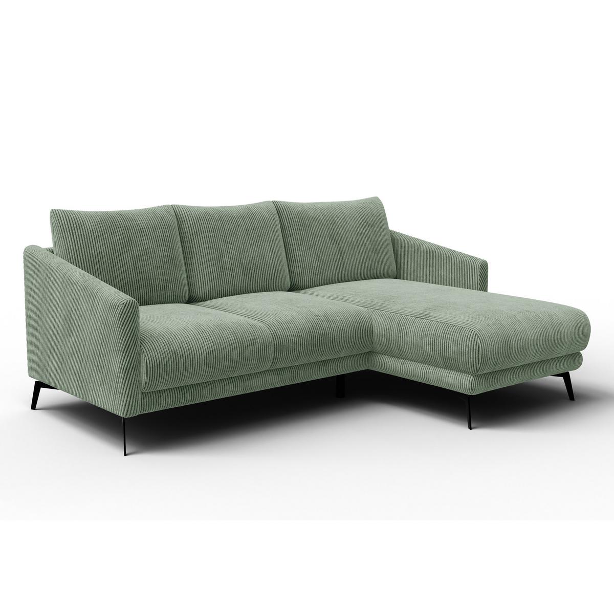 ECKSOFA VILT 3-Sitzer, mint - Schwarz/Mintgrün, Holzwerkstoff/Textil (221/156cm) - Wozimo