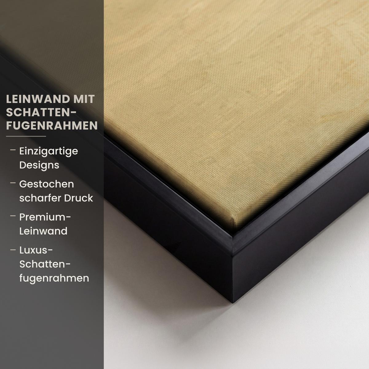 LEINWAND Bilder mit Rahmen - Schaf - Jesus - Pinselstriche - Abstrakt - 60x90 - Beige, Textil (60/90cm) - MuchoWow