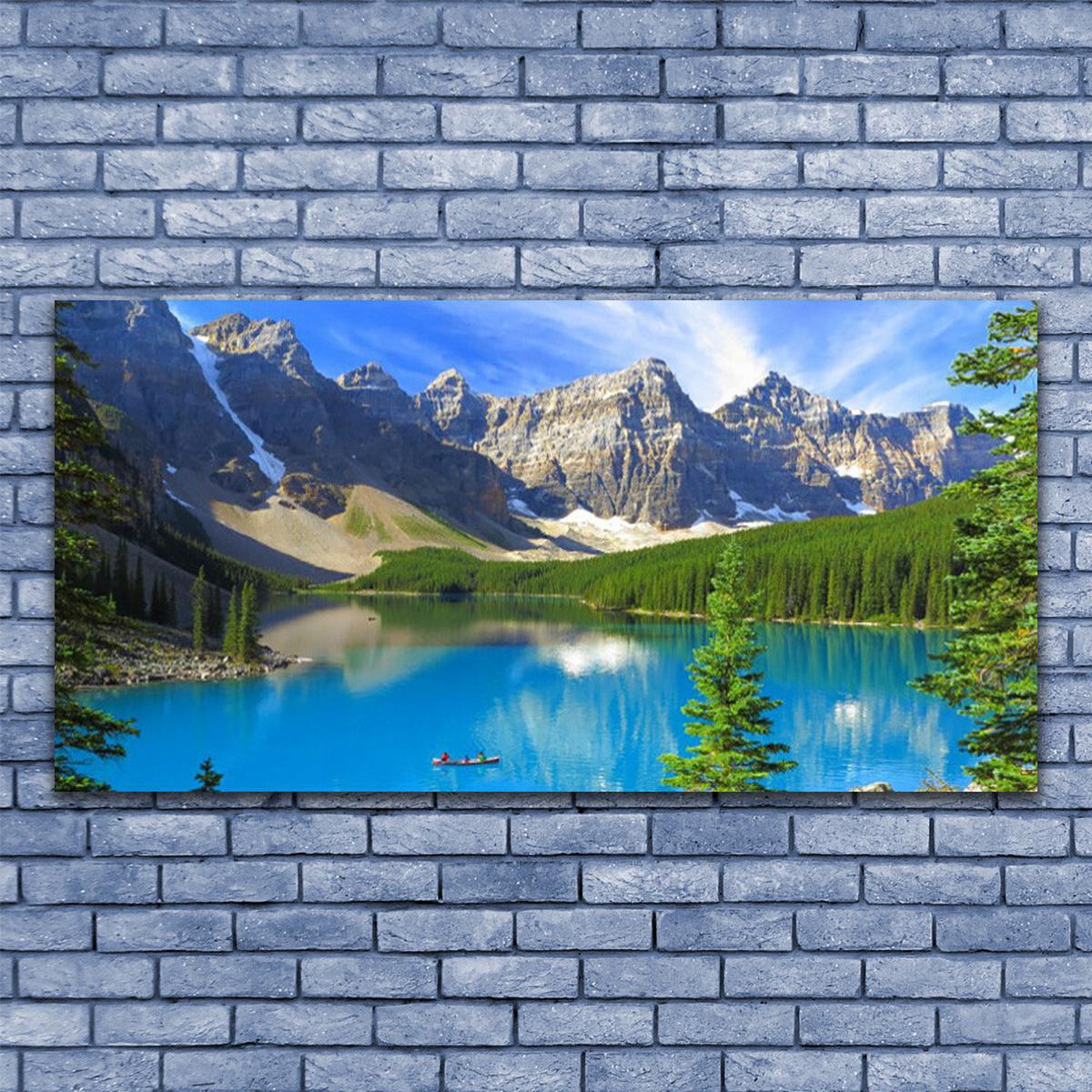 LEINWANDBILD 140x70 cm Berglandschaft - Blau/Hellblau, Textil (140/4cm) - TULUP