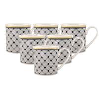 KAFFEEBECHER Audun Promenade weiß-grau-gelb 300 ml 6er Set - Gelb/Weiß, Keramik (0.3L) - Villeroy & Boch