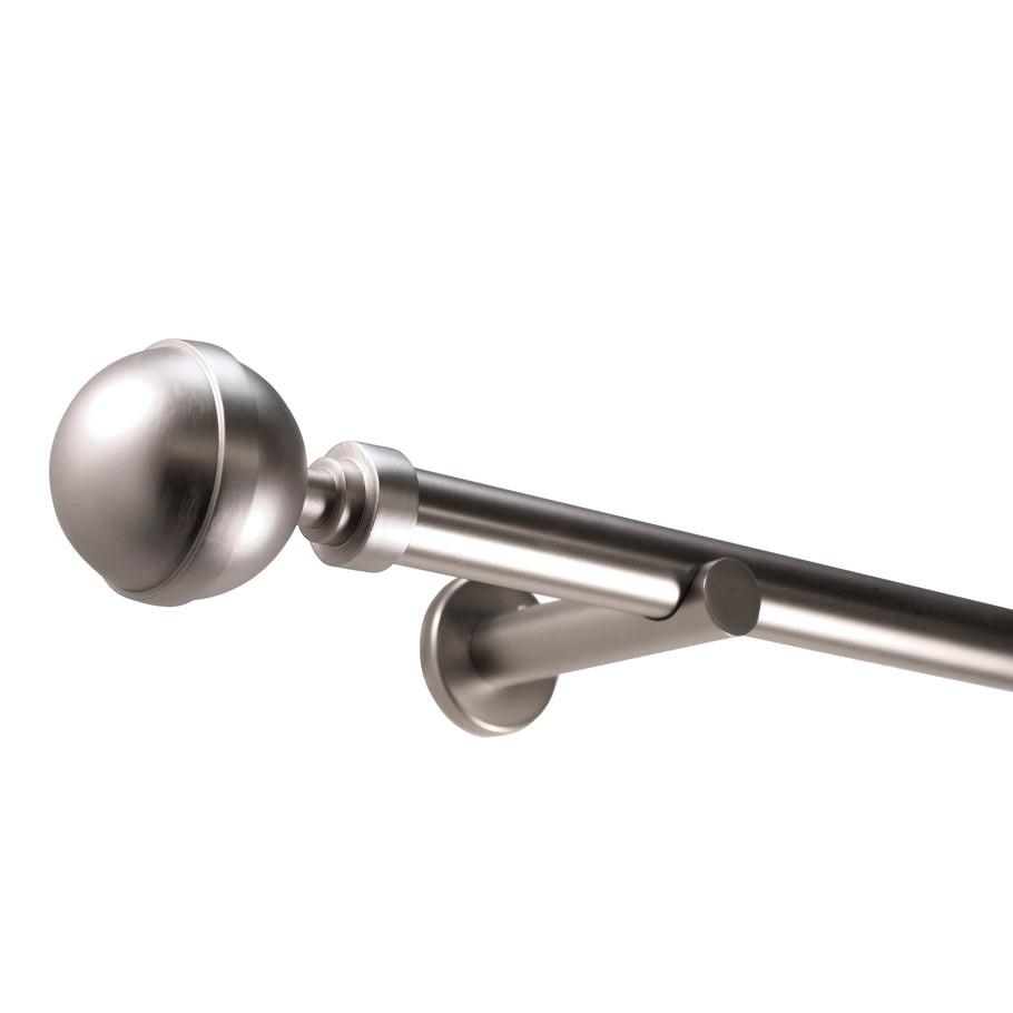 GARDINENSTANGE 1-lauf Kugel - Silberfarben, Metall (120cm) - Deco-Raum