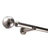 GARDINENSTANGE 1-lauf Kugel - Silberfarben, Metall (430cm) - Deco-Raum