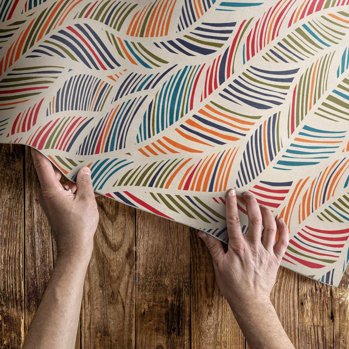 TEPPICH 140x210 cm Bunte Abstrakte Boho Blätter - Multicolor, Kunststoff (140/210cm) - Wallfluent