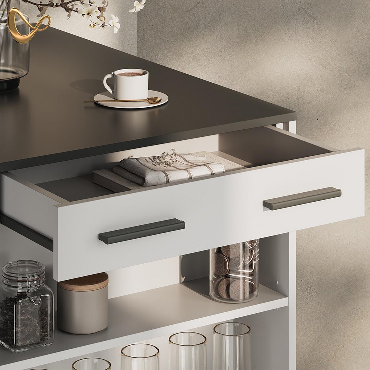 BARTISCH Regusa Weiß/Anthrazit 67 x 100 cm - Anthrazit/Weiß, Holzwerkstoff (100/67/106cm) - Livinity®