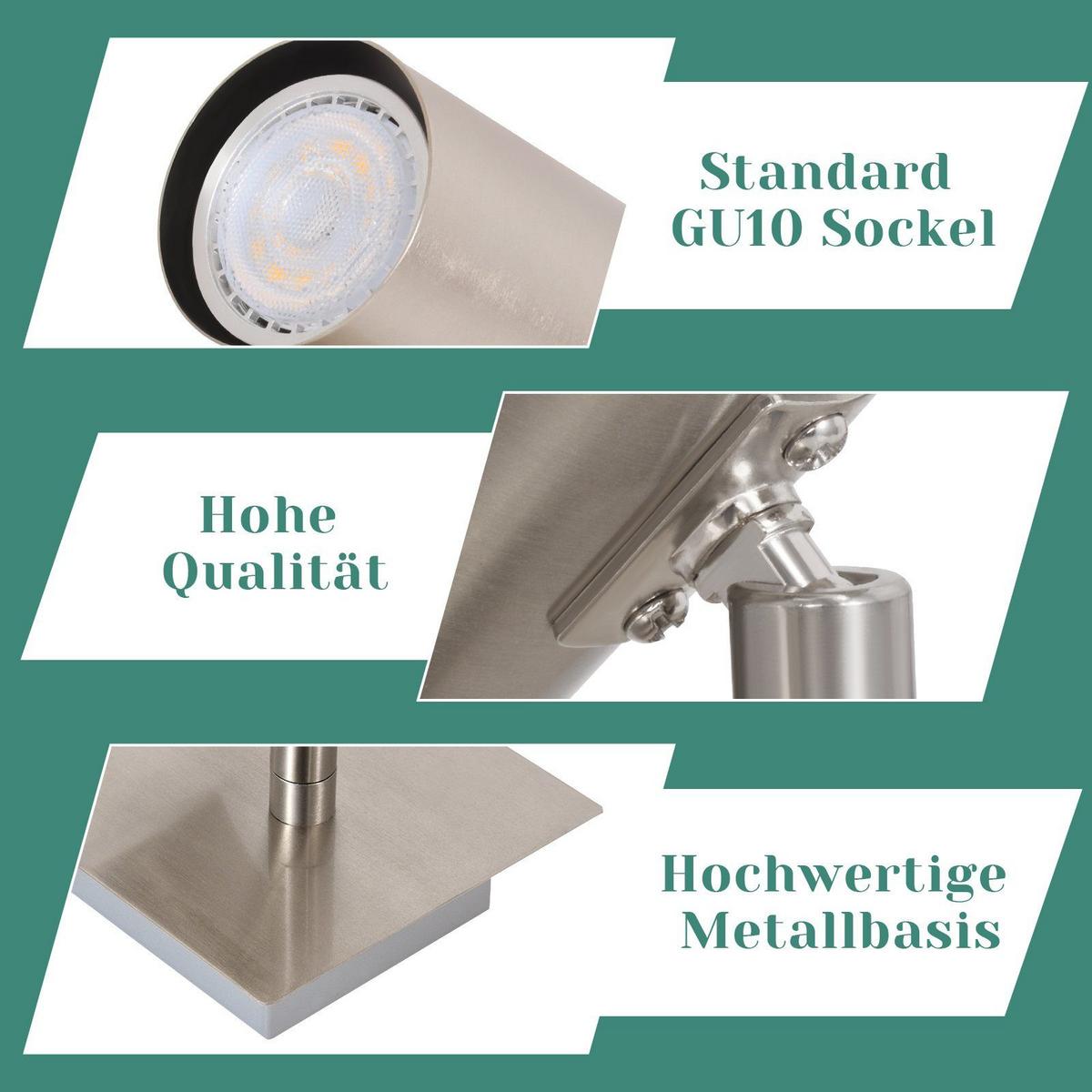 DECKENSTRAHLER Ingrid 4-flammig 62/6/17 cm - Silberfarben, Metall (62/6/17cm) - Nettlife