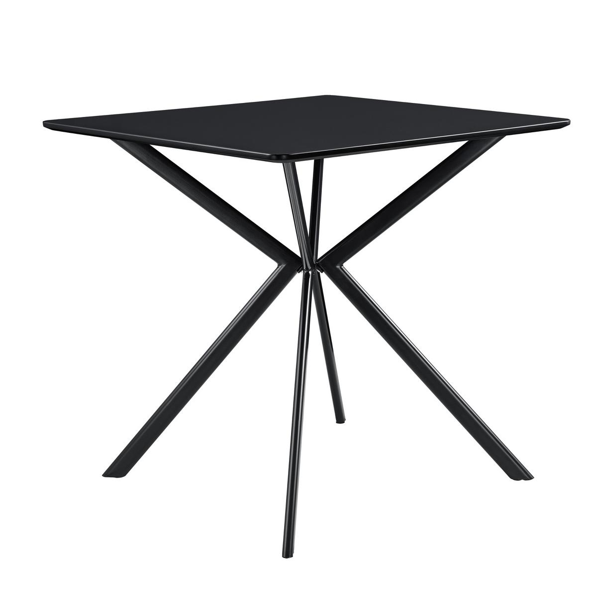 ESSTISCH Ankara - Schwarz, Holzwerkstoff/Metall (78/78/75cm) - [en.casa]