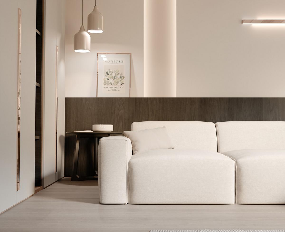 ECKSOFA DOVE Rechts Chenille-Stoff in Beige - Beige, Kunststoff/Textil (313/162cm) - Idohome