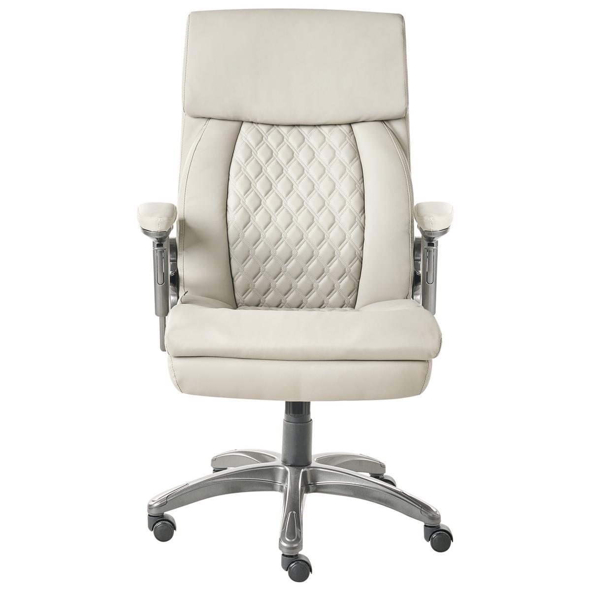 CHEFSESSEL Beige Gallant - Beige/Silberfarben, Kunststoff (66/113/66cm) - Beliani