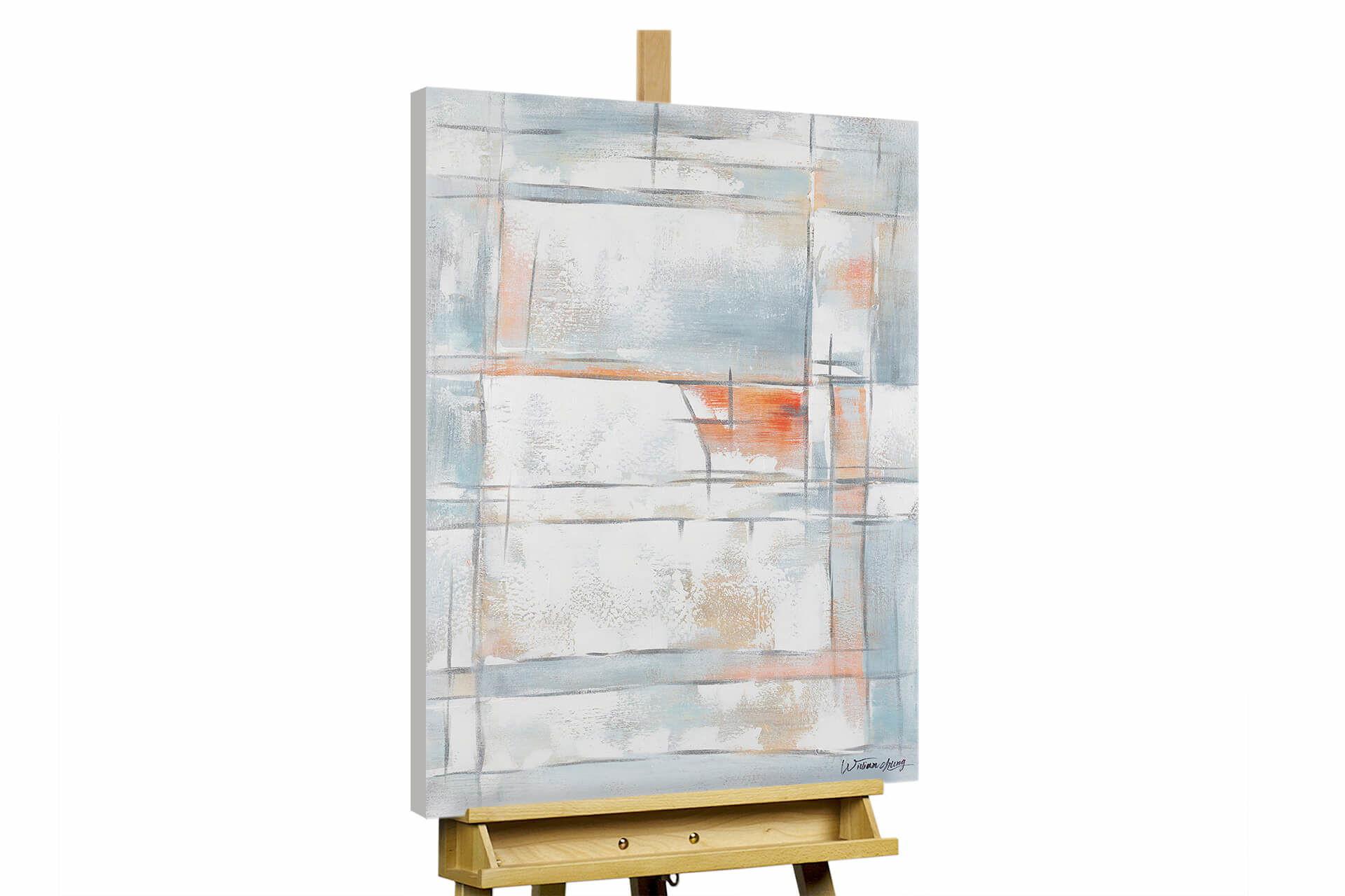 ACRYLBILD HANDGEMALT 60/90 cm - Grau, Holz/Textil (60/90cm) - KUNSTLOFT