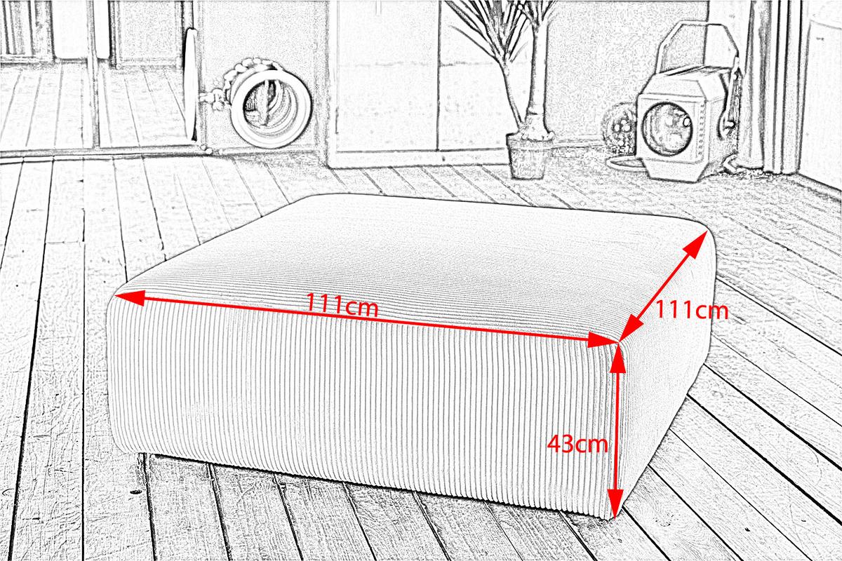 SITZELEMENT MODULSOFA WIOLO SOFT Hellgrau Cord - Hellgrau/Schwarz, Kunststoff/Textil (111/43/111cm) - KAWOLA