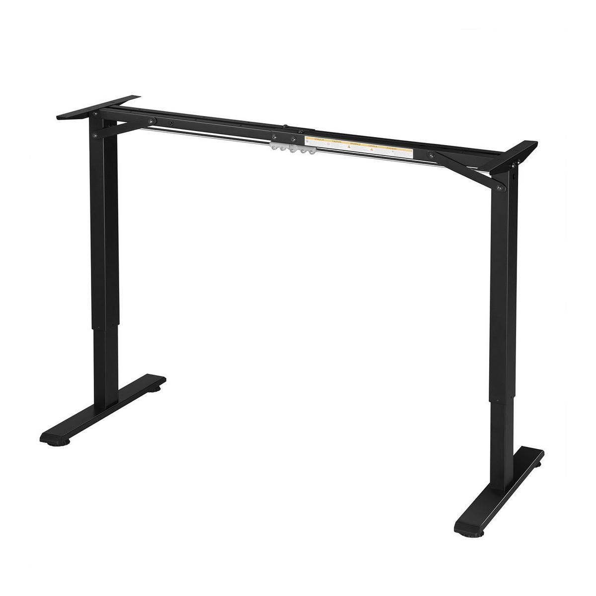 SCHREIBTISCH Office Stand schwarz 140x60 cm höhenverstellbar - Schwarz, Holz (60/140/117cm) - Juskys
