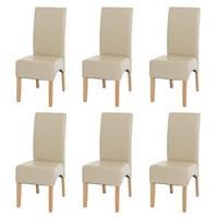 ESSZIMMERSTUHL Beige 6er-Set - Beige/Creme, Holz (44/102/54cm) - MCW