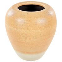 DEKOVASE Terrakotta orange Skione - Orange, Stein (34cm) - Beliani