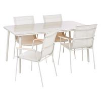 GARTENMÖBEL-SET 4-Sitzer Hellbeige Metall Caravino - Beige, Metall - Beliani