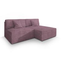 ECKSOFA FIORO P Lila Kordstoff mit Schlaffunktion - Lila/Grau, Holz/Kunststoff (204/148cm) - MASSENO