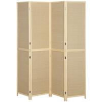 PARAVENT Bambus Kiefernholz Naturholz - Naturfarben, Holz/Naturmaterialen (1.7/180/180cm) - HOMCOM