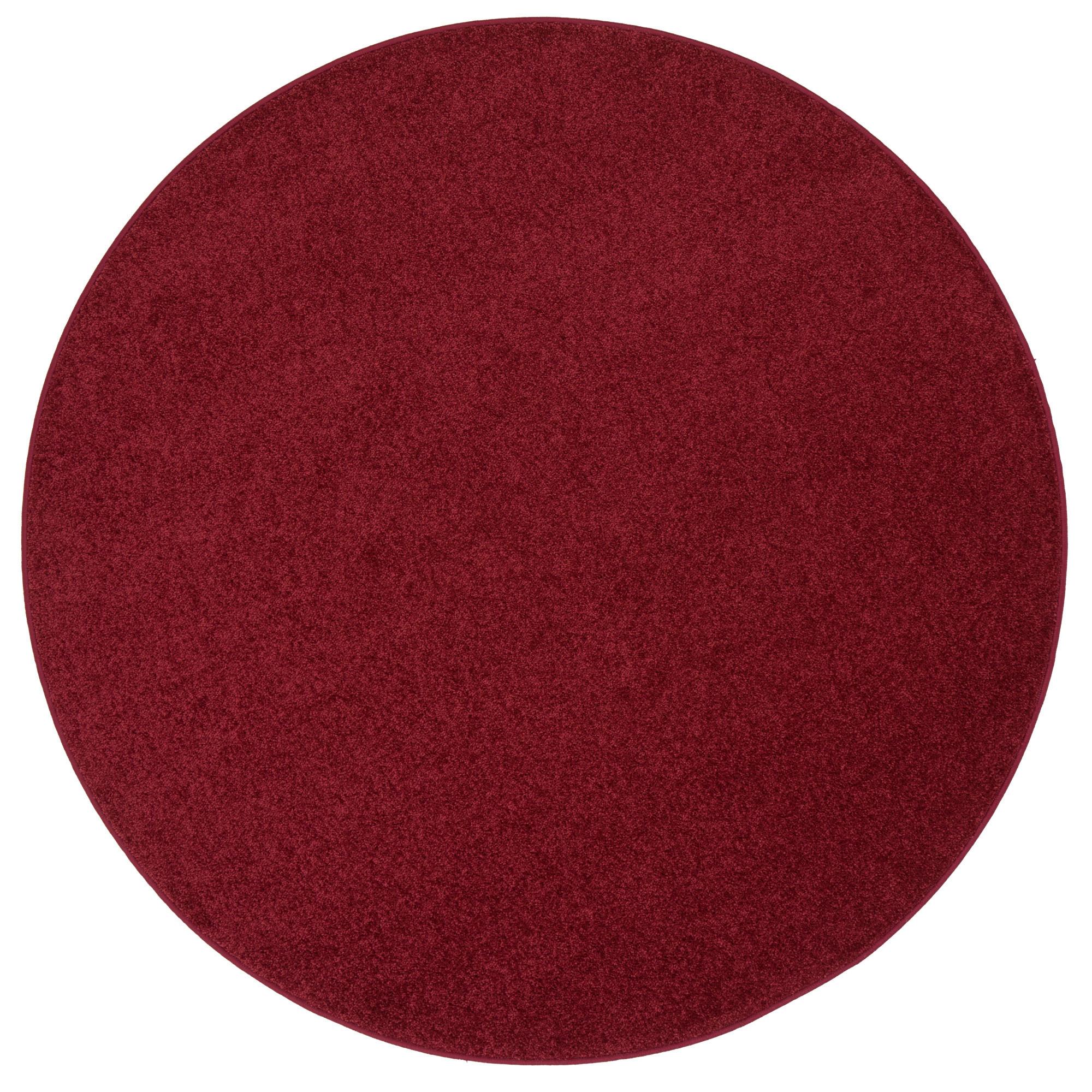 HOCHFLOR VELOURS TEPPICH MONA RUND - Weinrot, Textil (133/133cm) - Snapstyle