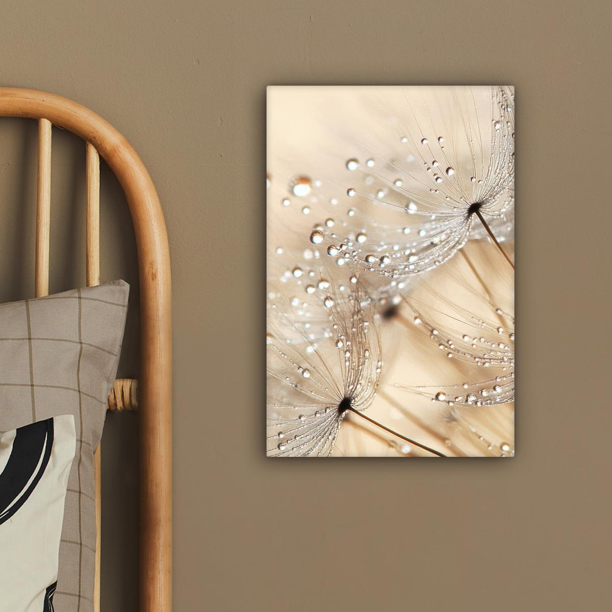 LEINWANDBILD Löwenzahn - Abstrakt - Natur - Beige Deko Wohnzimmer 20x30 cm - Braun, Textil (20/30cm) - MuchoWow