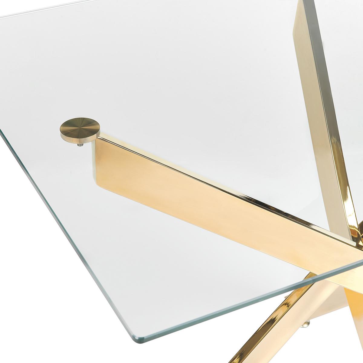 ESSTISCH 120/70/76 cm Goldfarben/Transparent Maramo - Goldfarben, Glas/Metall (120/70/76cm) - Beliani