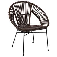 RATTANSTUHL Rattan Braun Sarita - Braun, Naturmaterialien/Metall (70/80/48cm) - Beliani