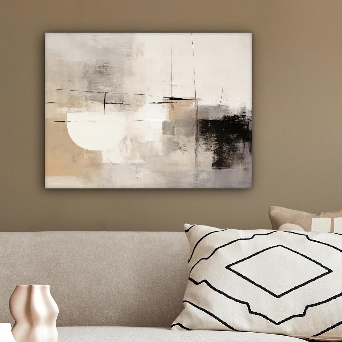 LEINWANDBILD Abstrakt - Kunst - Grau Wandbild 40x30 cm - Hellgrau, Textil (40/30cm) - MuchoWow