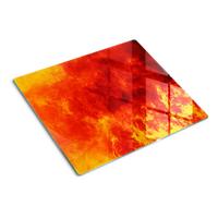 GLASPLATTE 60x52 cm Flamme - Rot, Glas (60/0.4/52cm) - TULUP