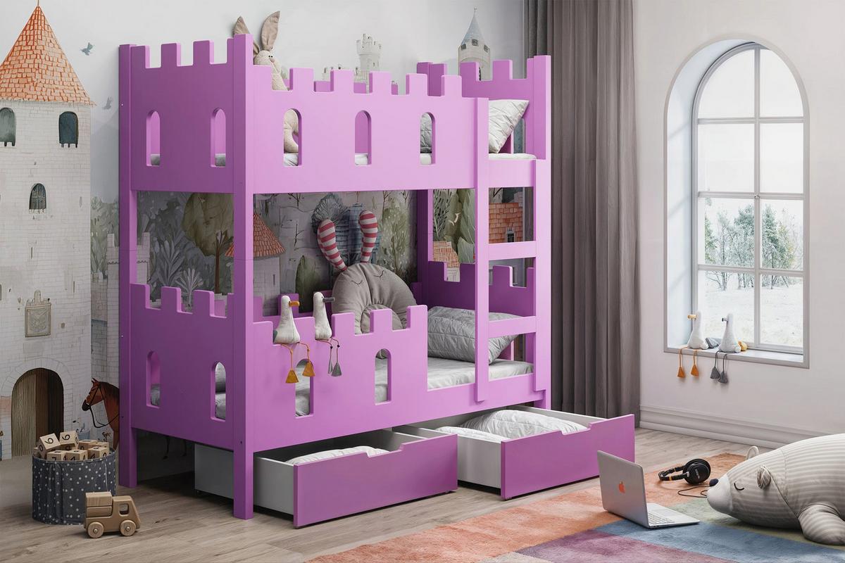 ETAGENBETT Castelo 75x180 cm - Pink, Holz (75/180cm) - Selsey