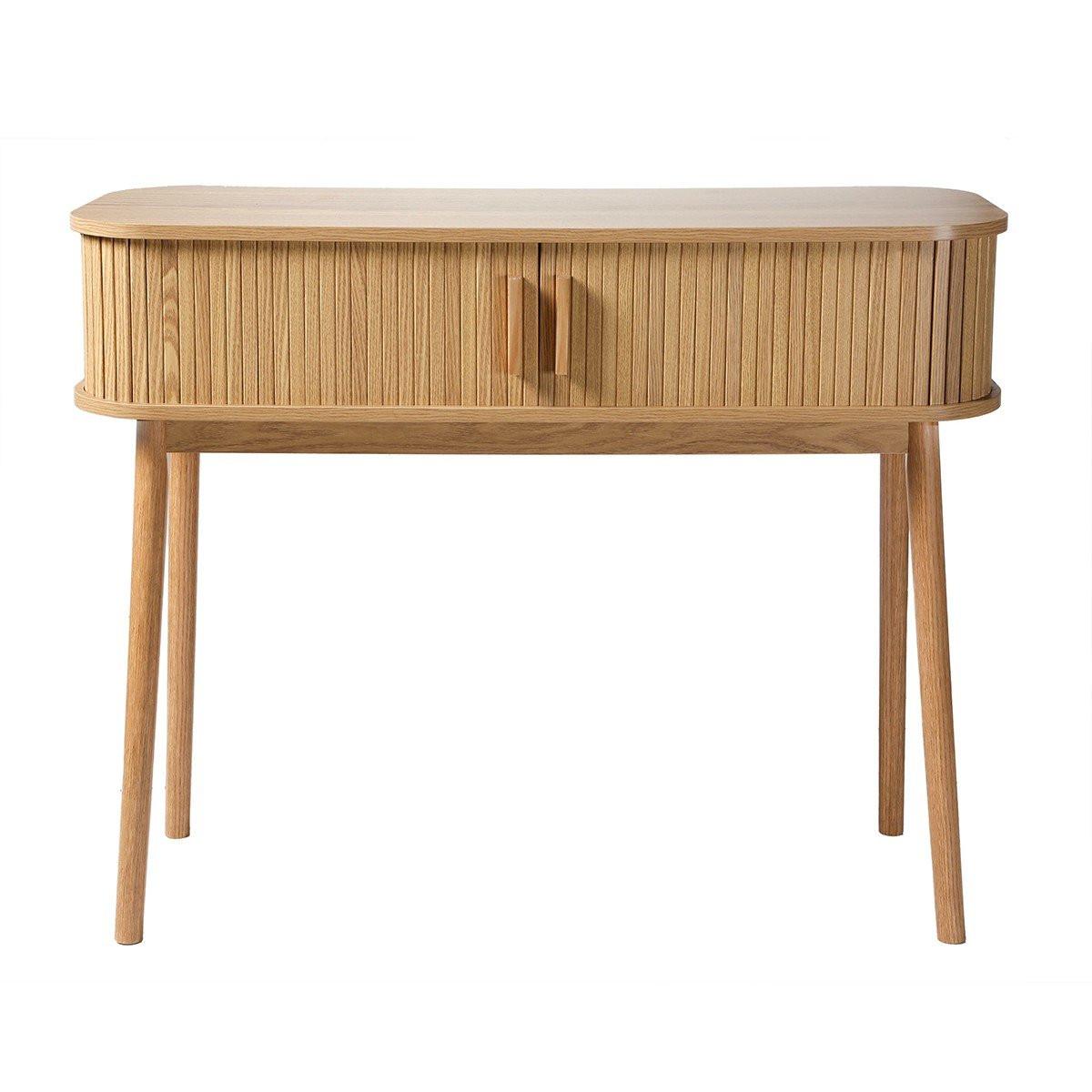 KONSOLE 2 schiebetüren ernest 100/35/80,5 cm - Eschefarben, Holzwerkstoff (100/35/80.5cm) - Calicosy