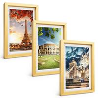 BILDER SET 3er Set - 20x30 cm Goldrahmen - Denkmäler Europas - Goldfarben, Kunststoff (20/30cm) - TULUP