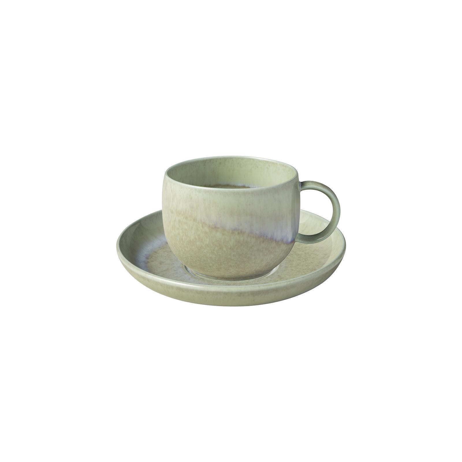 ESPRESSOTASSE MIT UNTERTASSE Perlemor Alga grün 60 ml - Grün, Keramik (12/7/12cm) - like.Villeroy & Boch