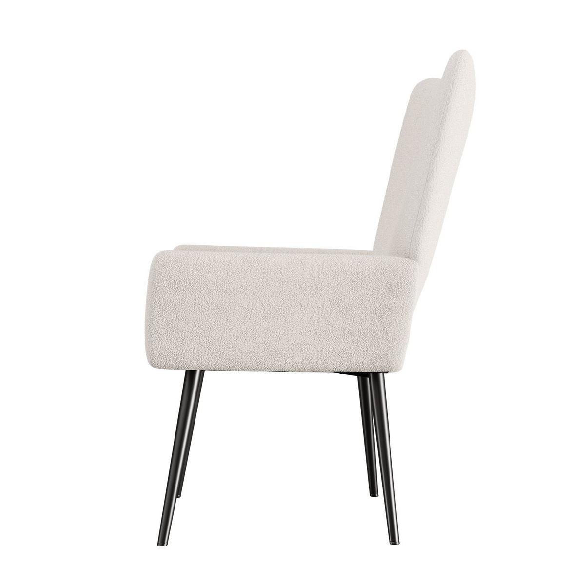 OHRENSESSEL Odense Bouclé Grau - Beige, Textil (68/95/73cm) - Juskys