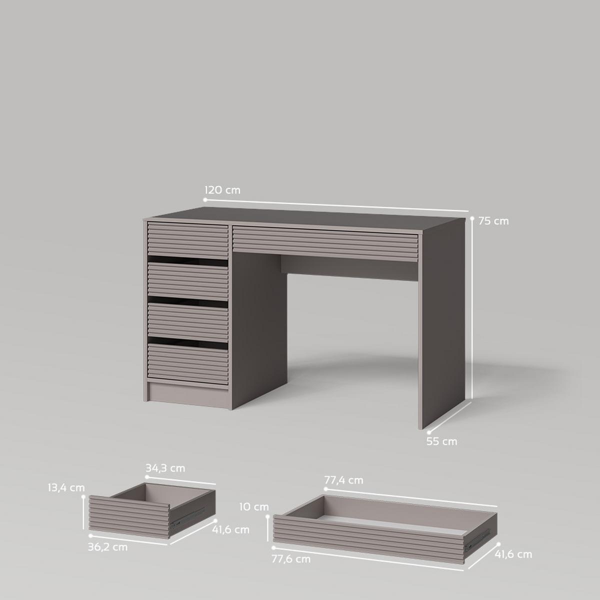 SCHMINKTISCH Imola Cashmere ohne Spiegel - Kaschmir, Holzwerkstoff (55/120/75cm) - Livinity®