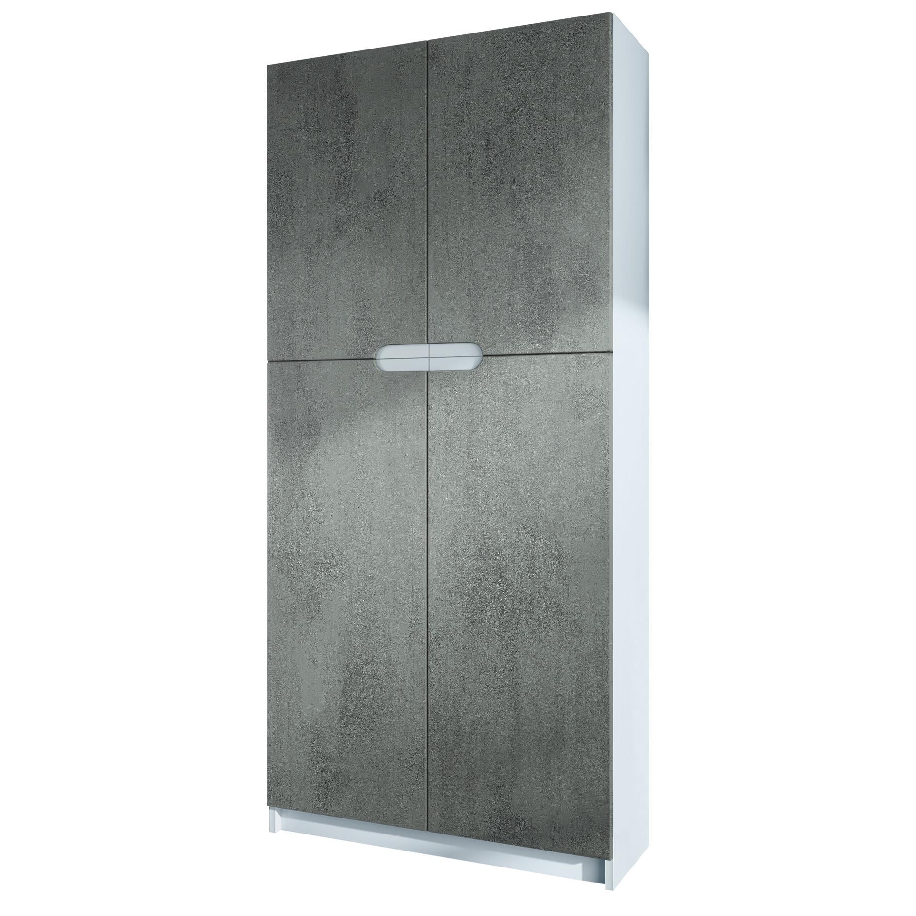 BÜROSCHRANK Logan Fronten in Beton Dunkel Optik - Dunkelgrau, Holzwerkstoff (82/184/37cm) - Vladon
