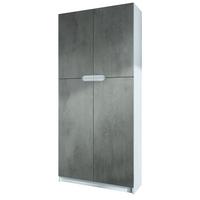 BÜROSCHRANK Logan Fronten in Beton Dunkel Optik - Dunkelgrau, Holzwerkstoff (82/184/37cm) - Vladon