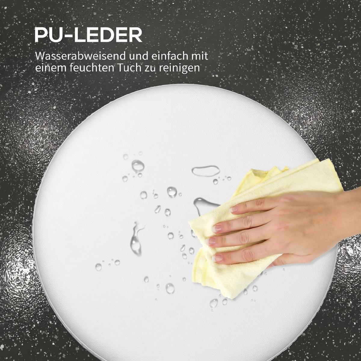 SALONSTUHL Kunstleder Schaumstoff Weiß - Chromfarben/Weiß, Kunststoff/Metall (42/64/42cm) - Vinsetto