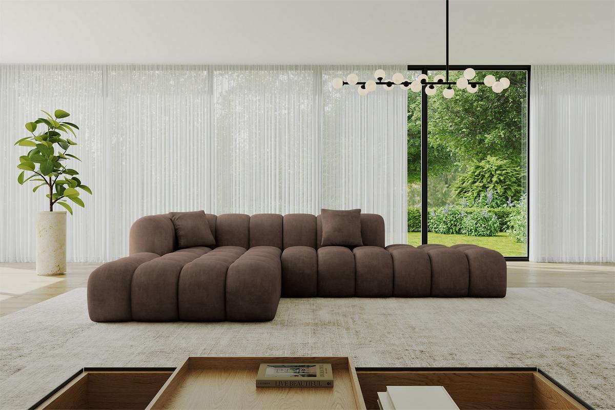 ECKSOFA Ottomane Links OLEA-L2 - 289x176x71 cm Braun - Schwarz/Braun, Holzwerkstoff/Kunststoff (289/176cm) - ALTDECOR