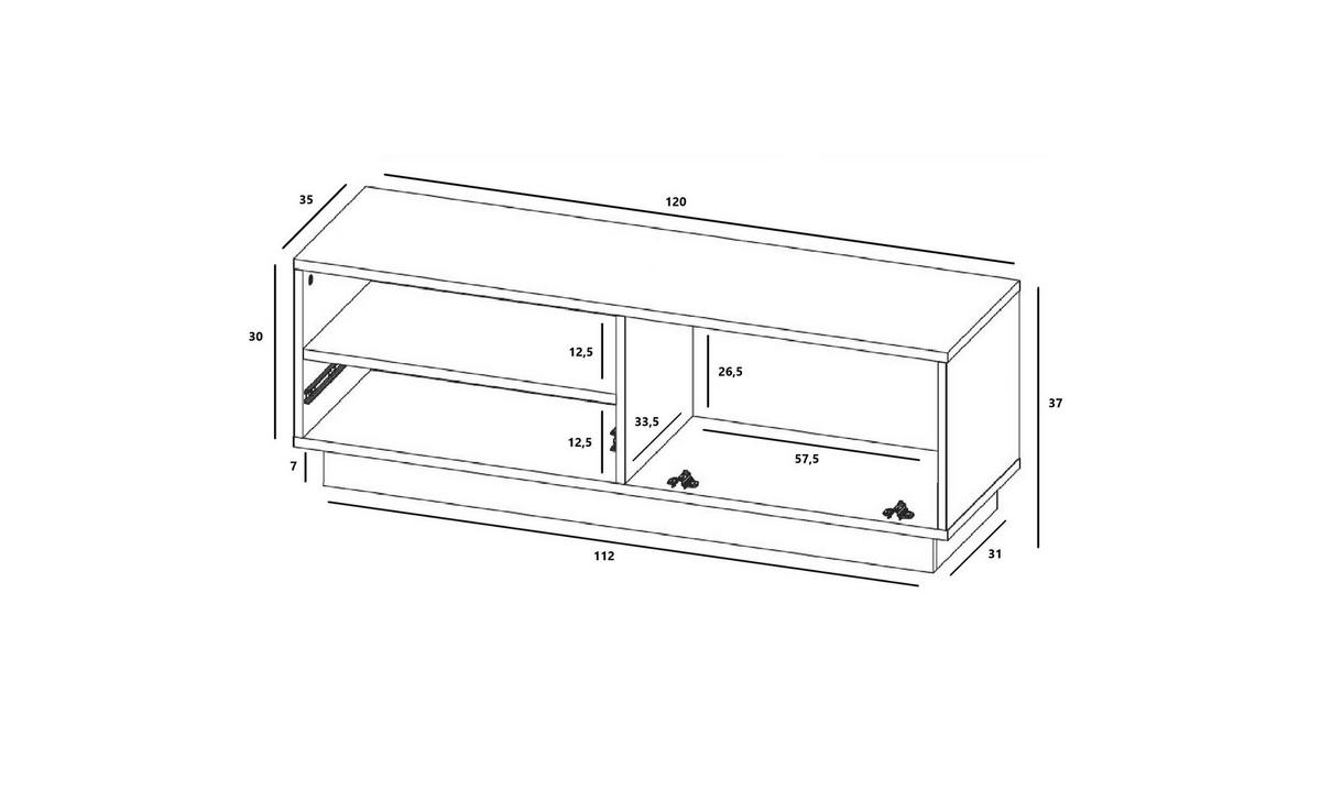 TV-SCHRANK Enjoy Eiche Artisan matt Loft Schublade 120 cm - Eiche Artisan, Holzwerkstoff (120/37/35cm) - Meble Lindner