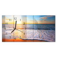 WANDUHR aus Glas 60x30 cm - Sonnenuntergang - Blau, Glas (60/30/0.4cm) - TULUP