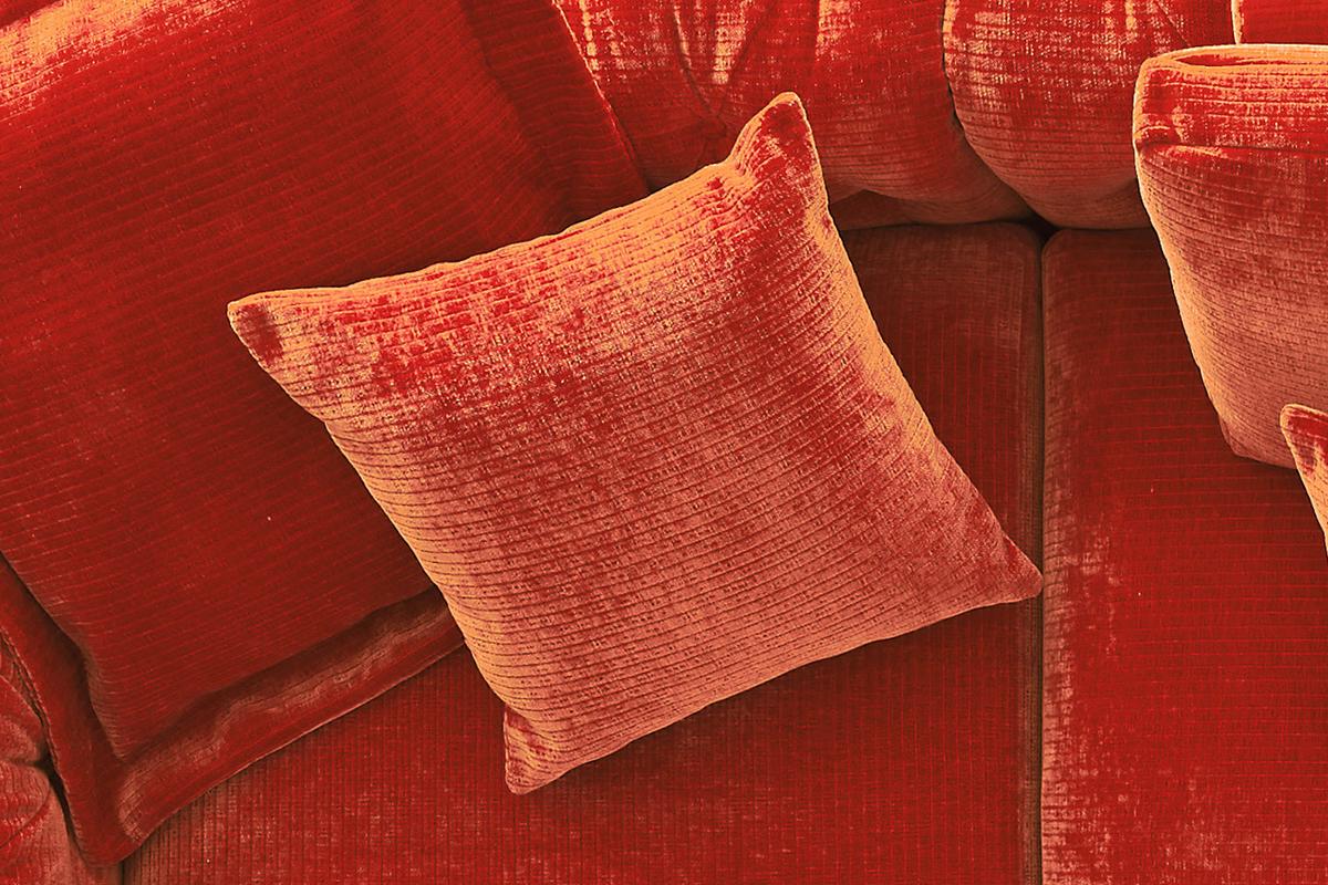SPITZKISSEN MEDIUM SEPHI Rot Cord - Rot, Textil (50/50cm) - KAWOLA