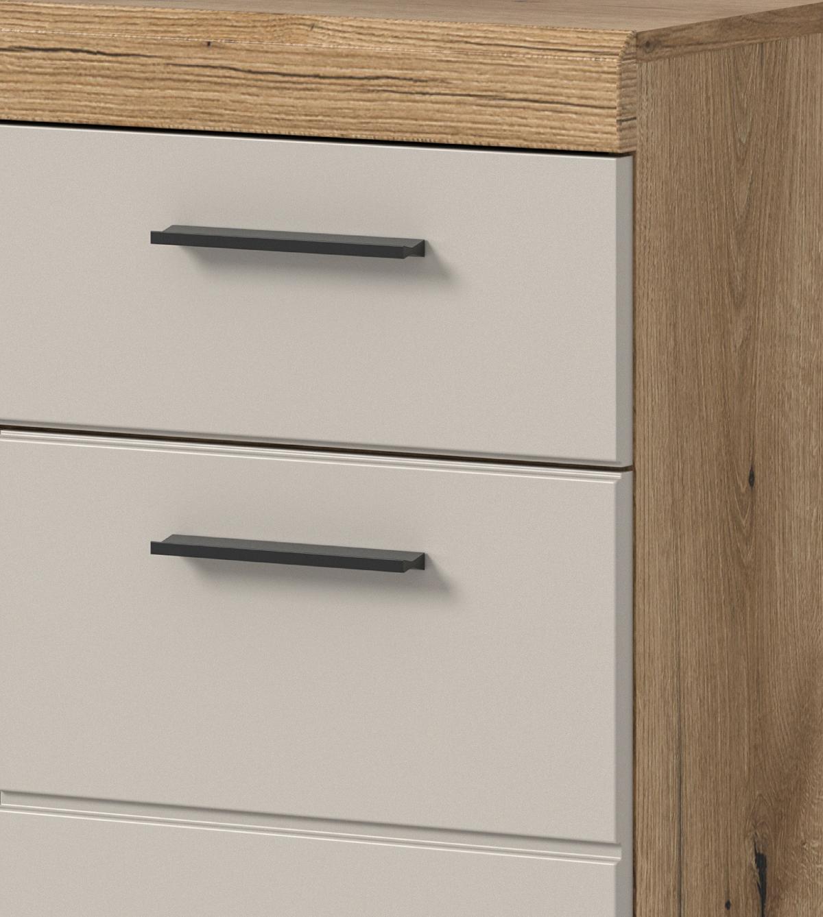 BADKOMMODE Sand Kashmir, Eiche, Badschrank 74 x 88 cm 2-türig mit Vollauszug - Kaschmir/Eichefarben, Holzwerkstoff/Kunststoff (74/88/31cm) - Inn.Furn