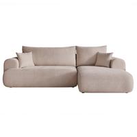 ECKSOFA BLOOM Rechts mit Schlaffunktion und Bettkasten Grau - Grau, Kunststoff/Textil (263/150cm) - Idohome