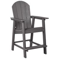 GARTEN-BARSTUHL Grau Adirondack - Grau, Kunststoff (58/124/71cm) - Beliani