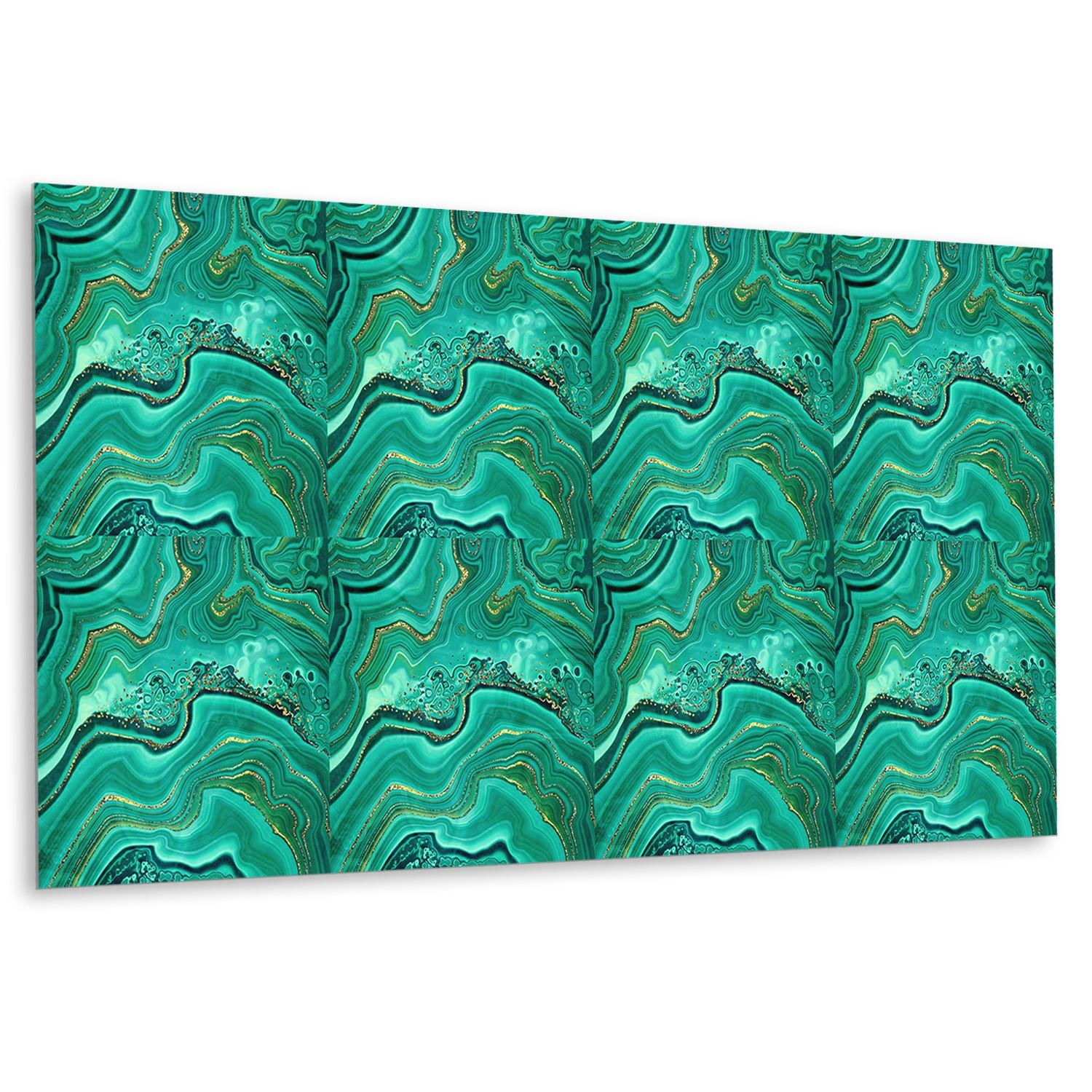 WANDPANEEL 100 x 50 cm Malachit-Textur - Mintgrün/Grün, Textil (100/1.6/50cm) - TULUP