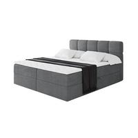 BOXBETT mit Matratze H3 - FAMA - 200x200 cm Dunkelgrau Poso - Taupe, Holzwerkstoff (200/200cm) - ALTDECOR