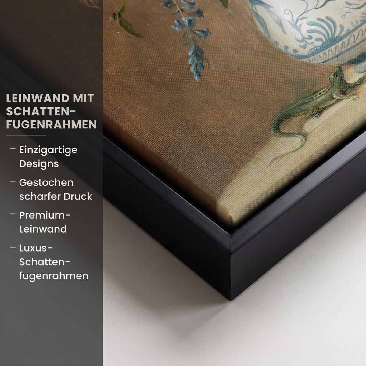 LEINWAND Bilder mit Rahmen - Alte Meister - Blumen - Balthasar van der Ast - 30x40 - Hellbraun, Textil (30/40cm) - MuchoWow