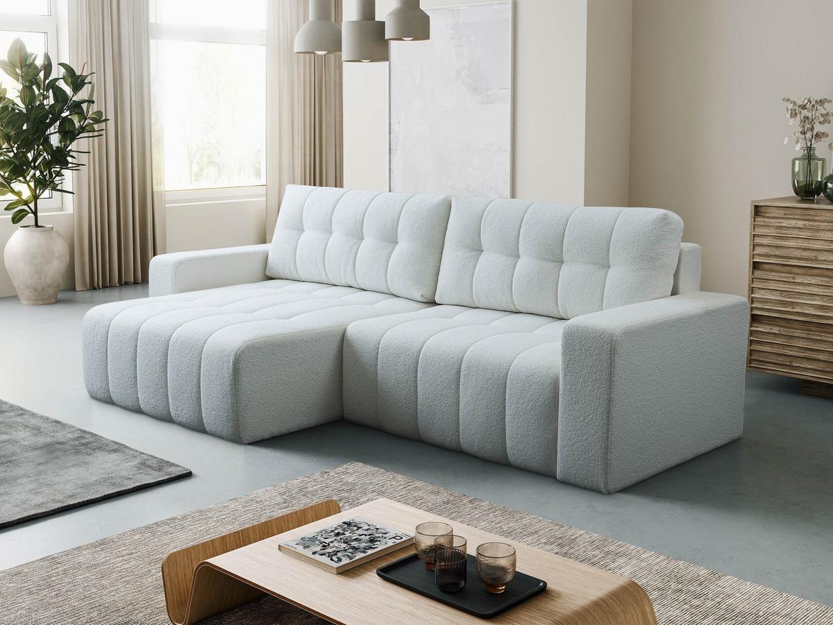 ECKSOFA Masone - Hellgrau/Schwarz, Holz/Kunststoff (245/143cm) - MIRJAN24